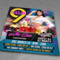Event Flyer Design | Club 9 | The Emergency Room Designs, Jamaica