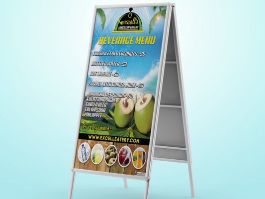 Signage | Excell's Kingston Beverage Food Menu Board