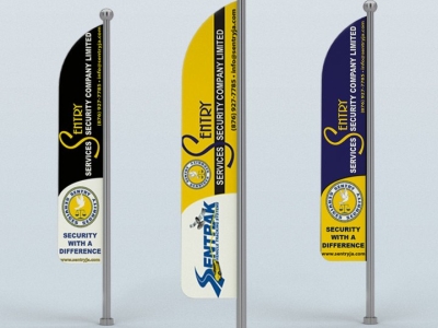 Signage | Sentry Services Security Feather Banner | The Emergency Room Designs, Jamaica