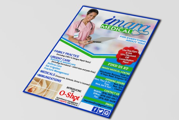 Business Flyer Design | Imara Medical | The Emergency Room Designs and Technology, Jamaica