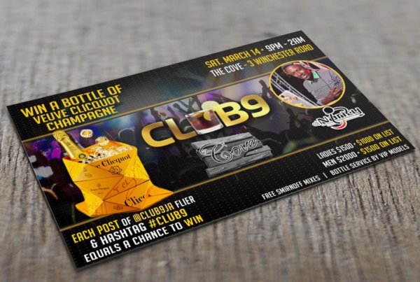 Event Flyer Design | Club 9 | The Emergency Room Designs, Jamaica