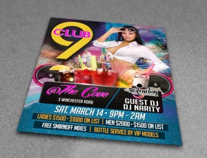 Event Flyer Design | Club 9 | The Emergency Room Designs, Jamaica