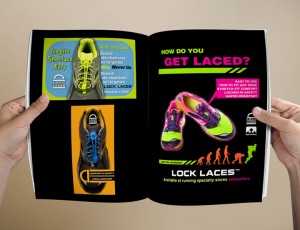 Print Advertisement | Lock Laces Triathlete Magazine Ads | ERdesigns | Jamaican Graphic Design