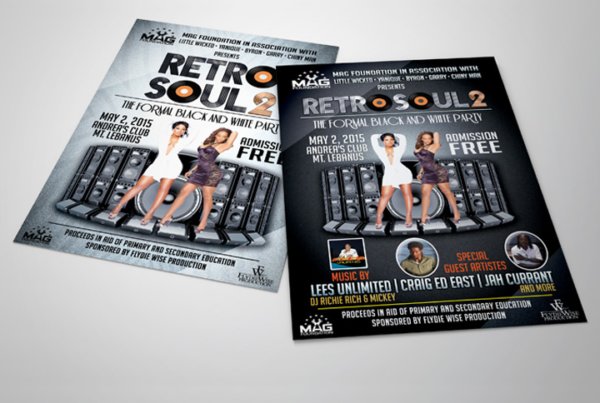 Event Flyer Design | Retro Soul 2 Flyer | The Emergency Room Designs, Jamaica