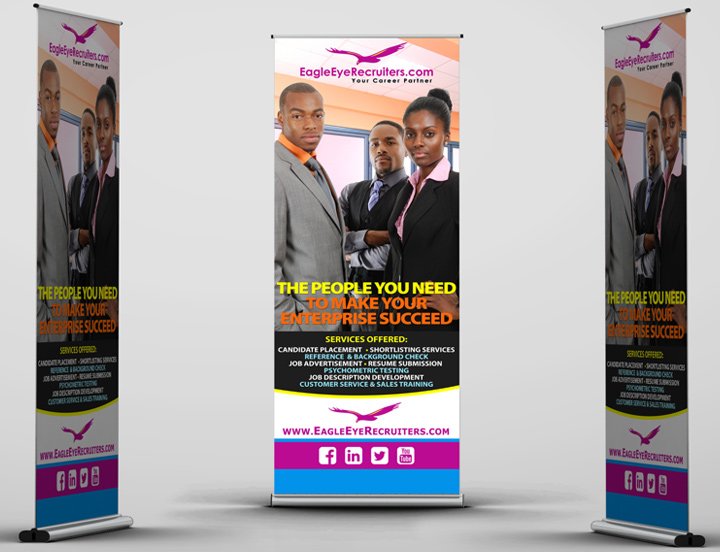 Signage | Banner Design | EagleEyeRecruiters.com | ERDesigns | Jamaican Graphic Design