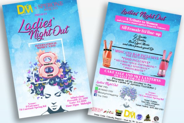 Event Flyer Design | The DMG | Ladies Night Out | ER Designs | Jamaica