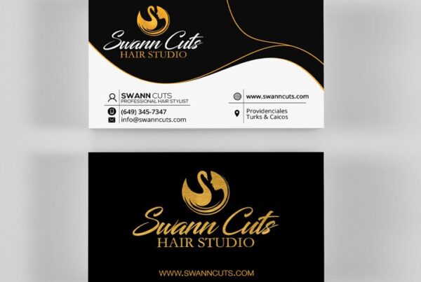Business Card Design | Swann Cuts Hair Studio | ER Designs | Emergency Room Designs & Technology | Jamaican Graphic Design | Branding