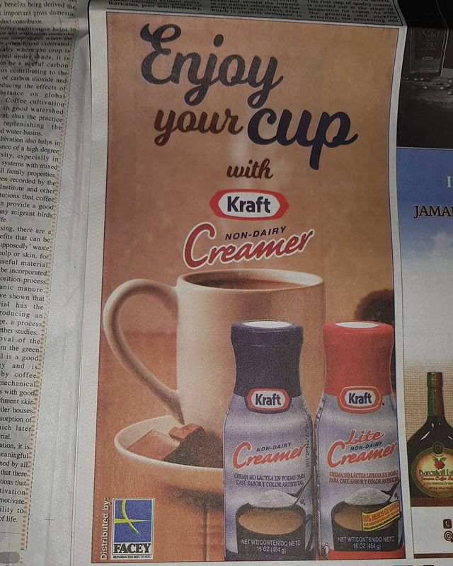 Kraft Non-Dairy Creamer Print Ad