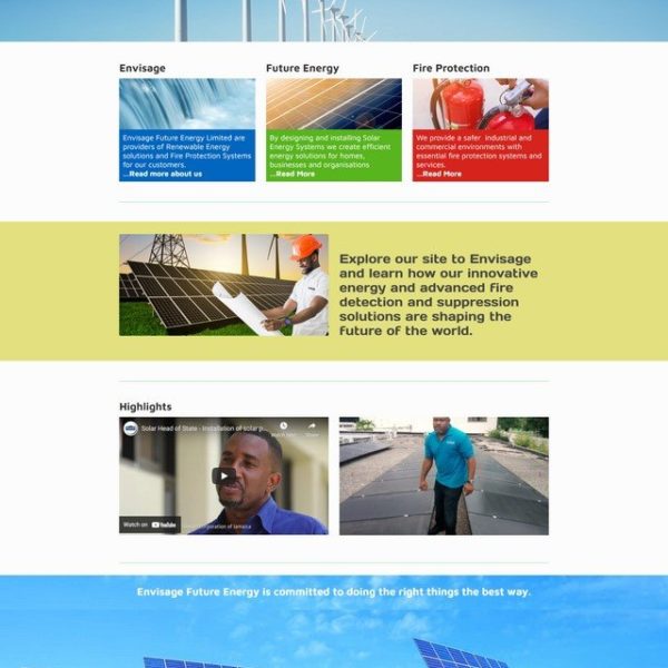 Website Design | Envisage Future Energy Website | ER Designs | Jamaican Website Design | Web Design | WordPress